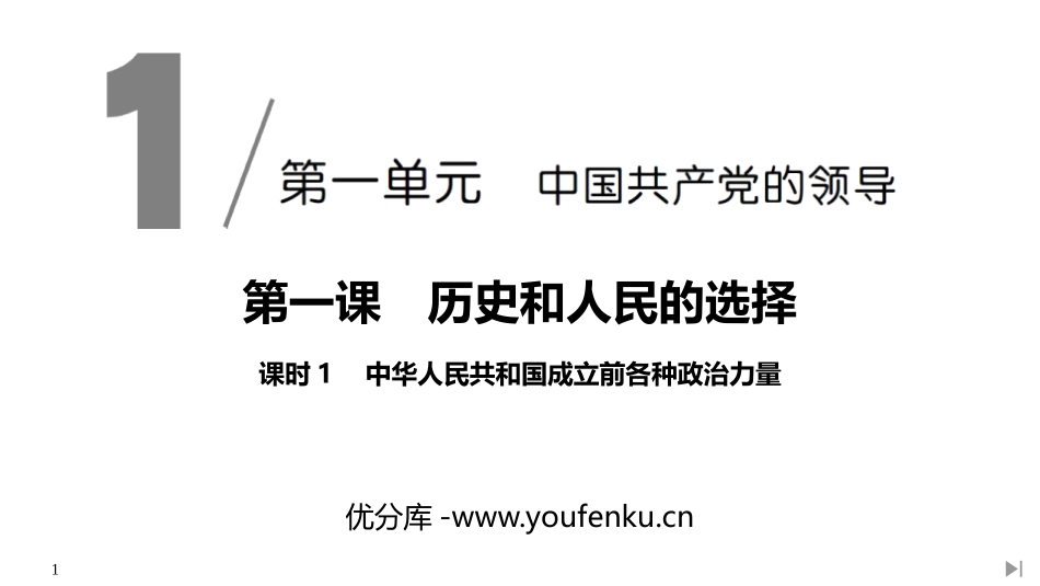 《中华人民XXX国成立前各种政治力量》PPT课件[统编版高中政治必修三]_第1页
