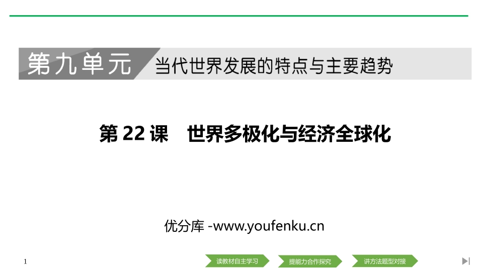 《世界多极化与经济全球化》PPT课件[统编版中外历史纲要]_第1页