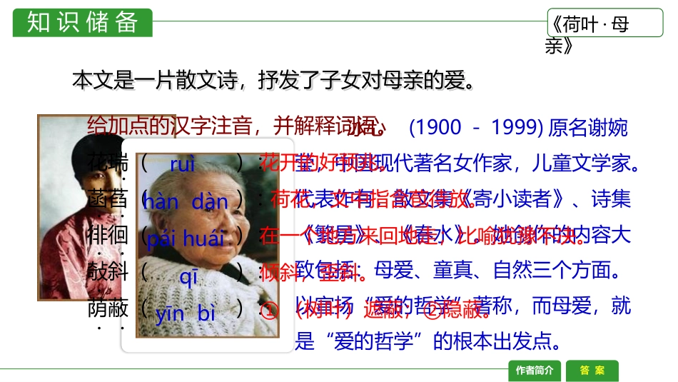 《荷叶·母亲》PPT精品课件[部编版七年级语文上册]_第2页
