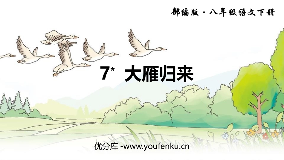 《大雁归来》PPT教学课件[部编版八年级语文下册]_第1页