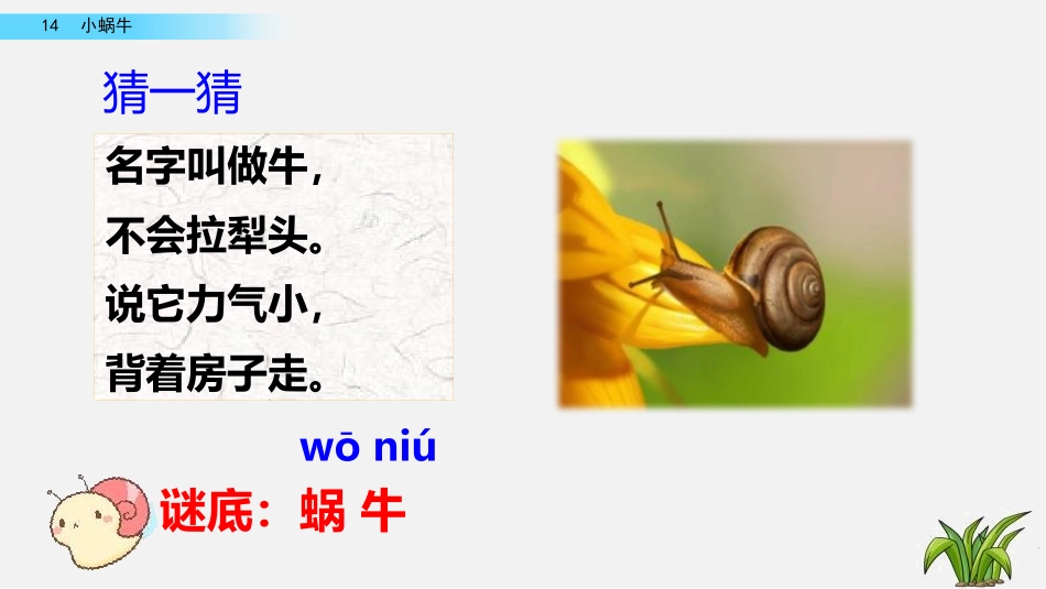 《小蜗牛》PPT教学课件[部编版一年级语文上册]_第2页