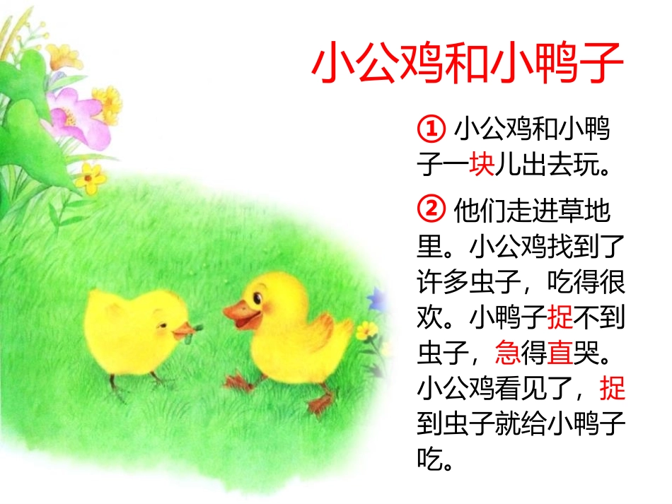 《小公鸡和小鸭子》PPT免费课件[部编版一年级语文下册]_第2页