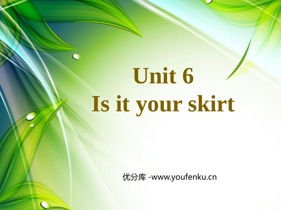 《Is this your skirt》PPT优秀课件_第1页