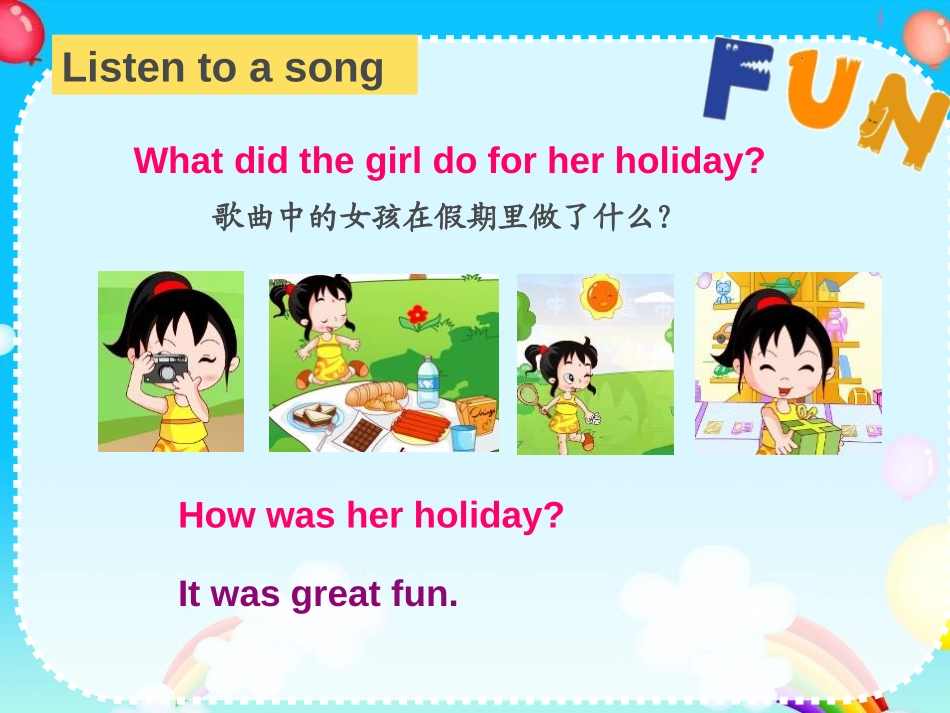 《Holiday fun》PPT课件[牛津译林版英语六年级]_第2页