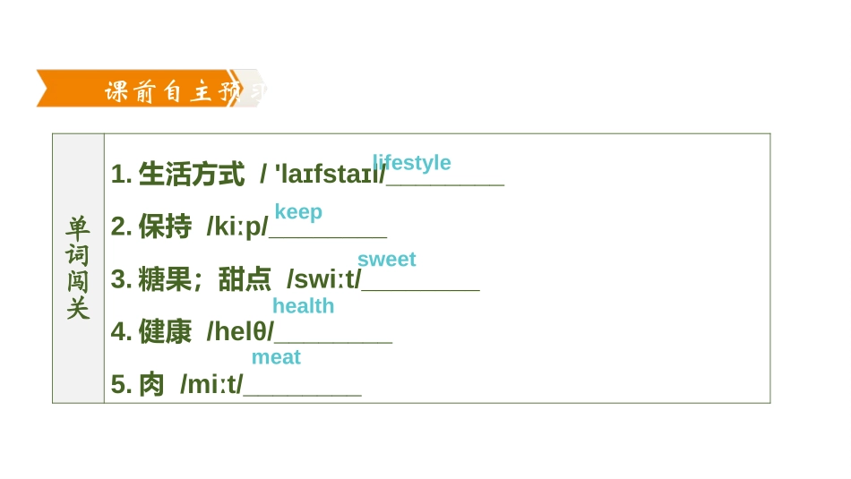 《Food and lifestylee》PPT习题课件_第2页
