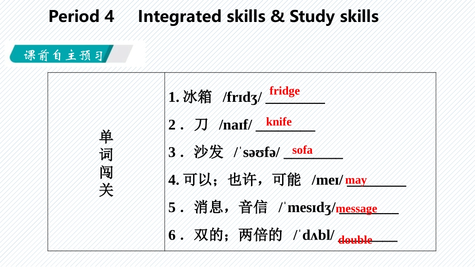 《Dream homes》Integrated skills&Study skills PPT习题课件_第2页