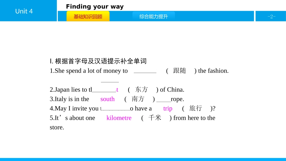 《Finding your way》PPT习题课件(第1课时)_第2页