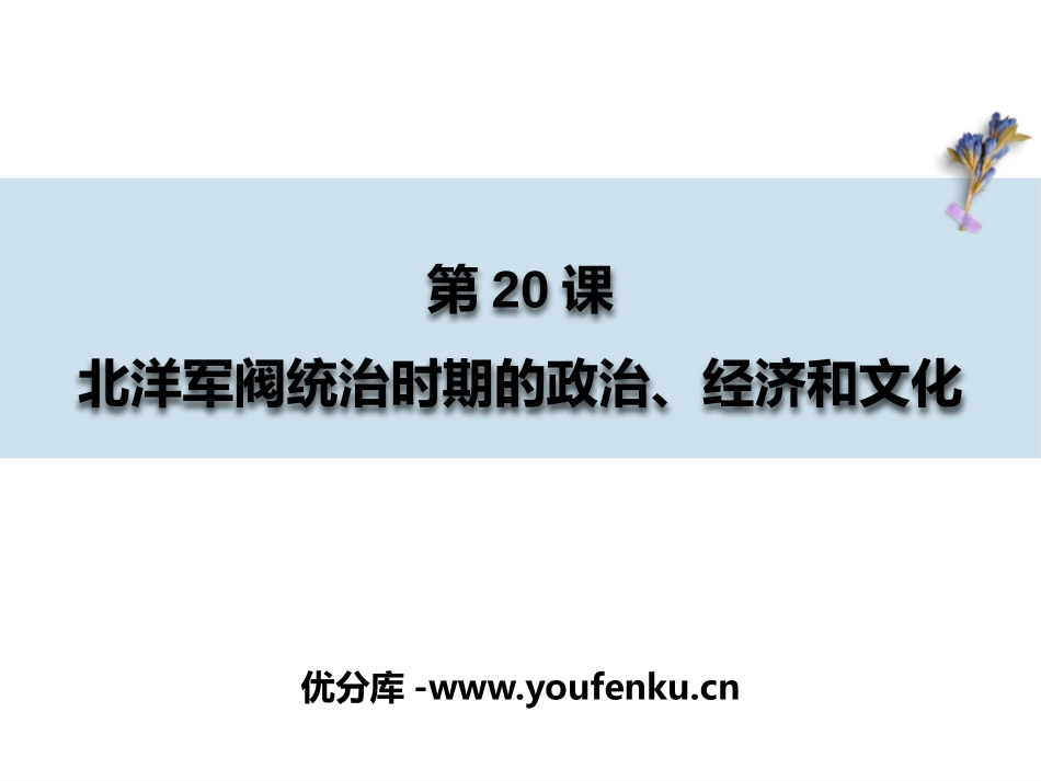 《北洋军阀统治时期的政治、经济与文化》PPT精品课件_第1页
