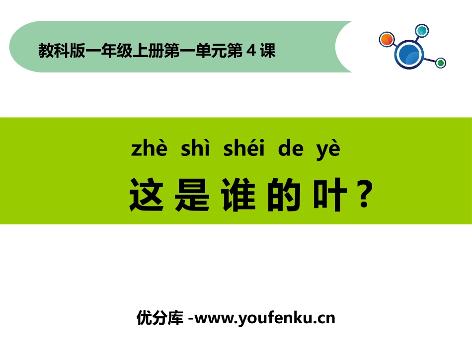 《这是谁的叶?》PPT教学课件[教科版一年级科学上册]_第1页