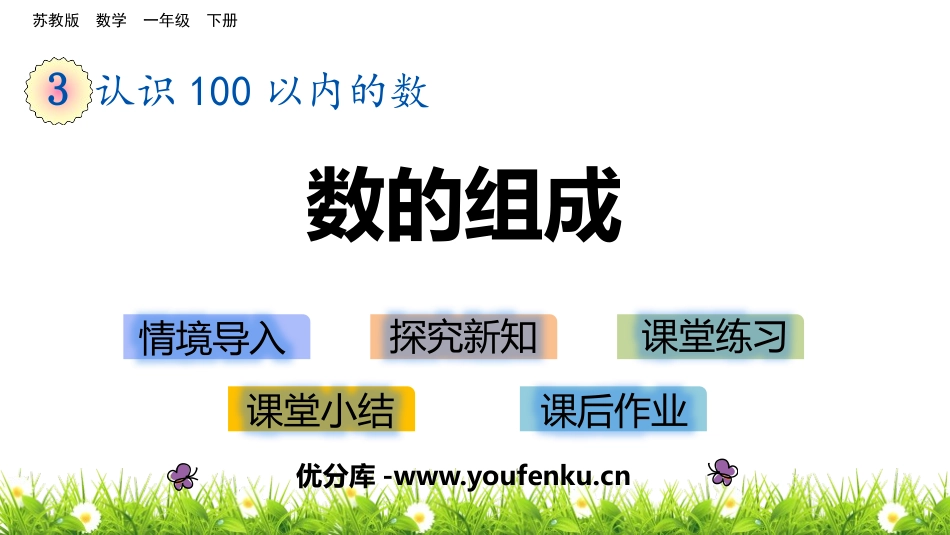 《数的组成》认识100以内的数PPT教学课件[苏教版一年级数学]_第1页