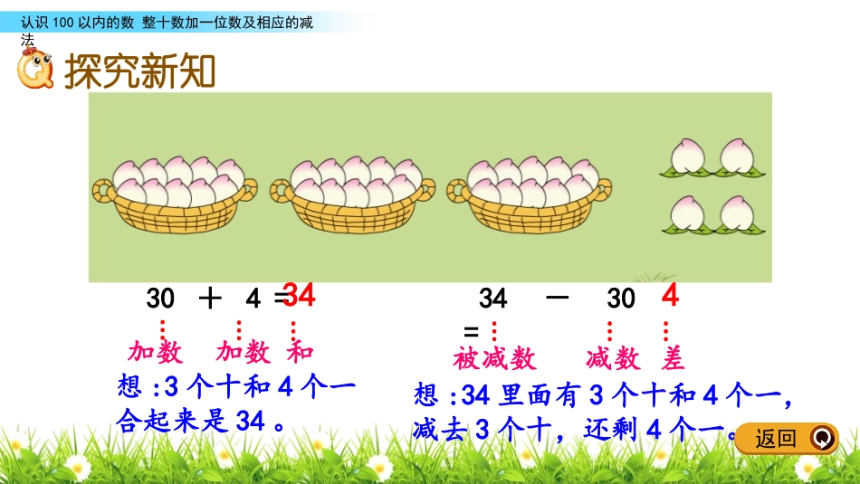 《整十数加一位数及相应的减法》认识100以内的数PPT教学课件_第2页