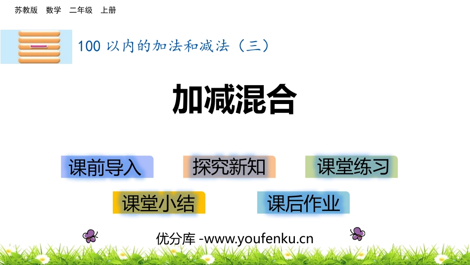 《加减混合》100以内的加法和减法PPT课件[苏教版二年级数学]_第1页