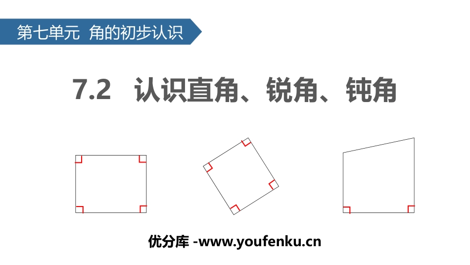 《认识直角、锐角、钝角》角的初步认识PPT课件[苏教版二年级数学]_第1页