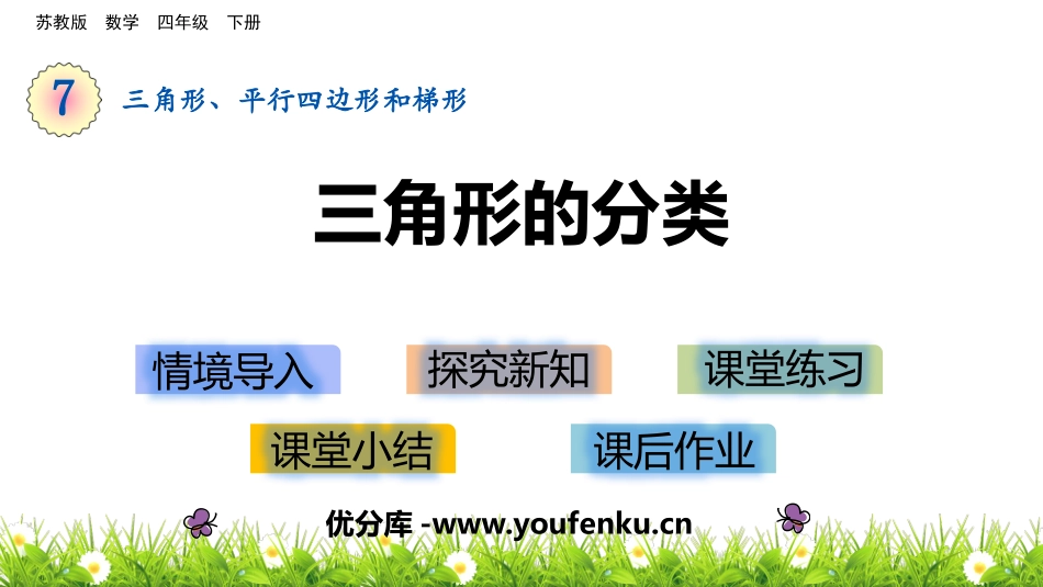 《三角形的分类》三角形平行四边形和梯形PPT教学课件_第1页