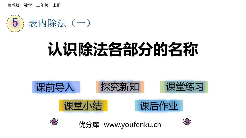《认识除法各部分的名称》表内除法PPT课件[冀教版二年级数学]_第1页