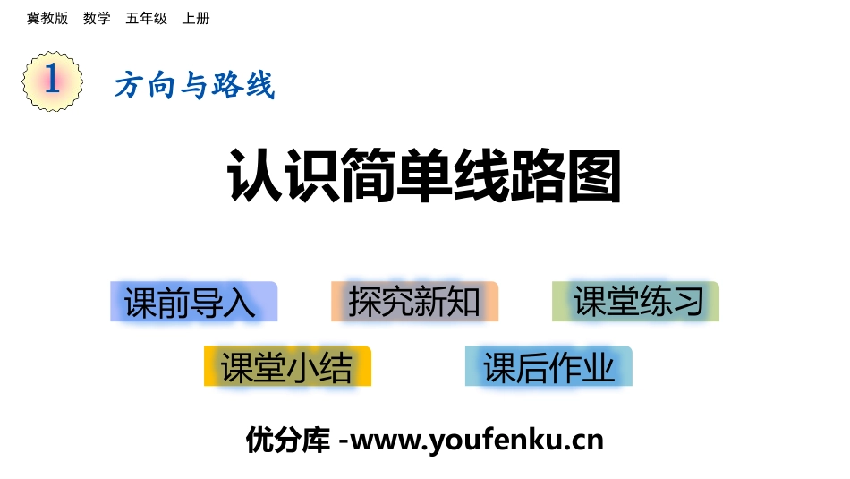 《认识简单线路图》方向与路线PPT课件[冀教版五年级数学]_第1页
