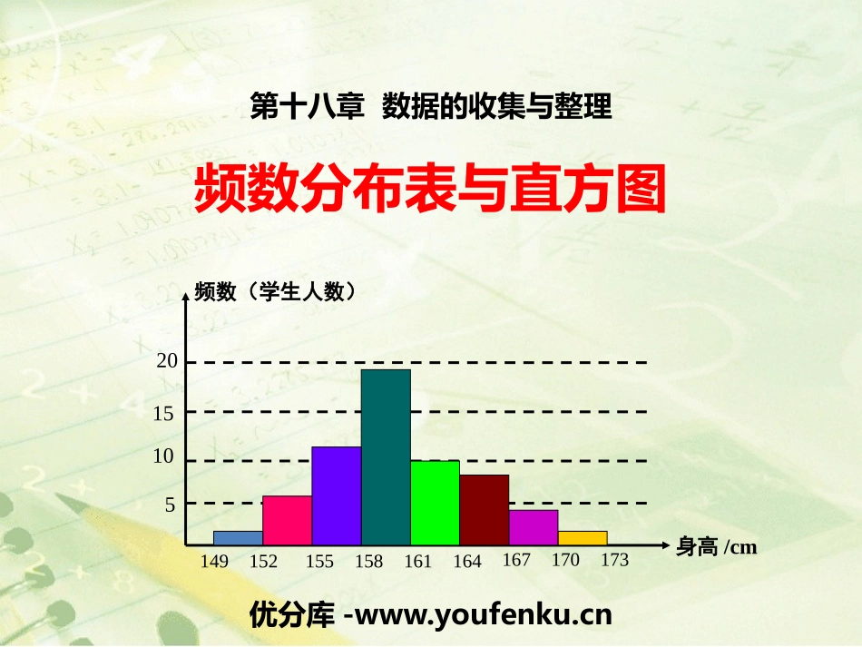 《频数分布表与直方图》PPT教学课件[冀教版八年级数学下册]_第1页