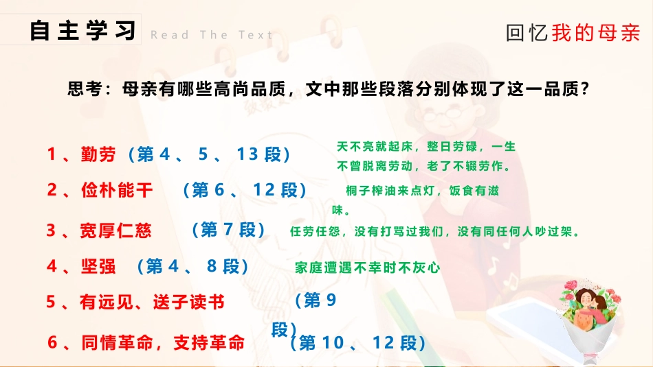 《回忆我的母亲》PPT教学课件(第2课时)[部编版八年级语文]_第2页