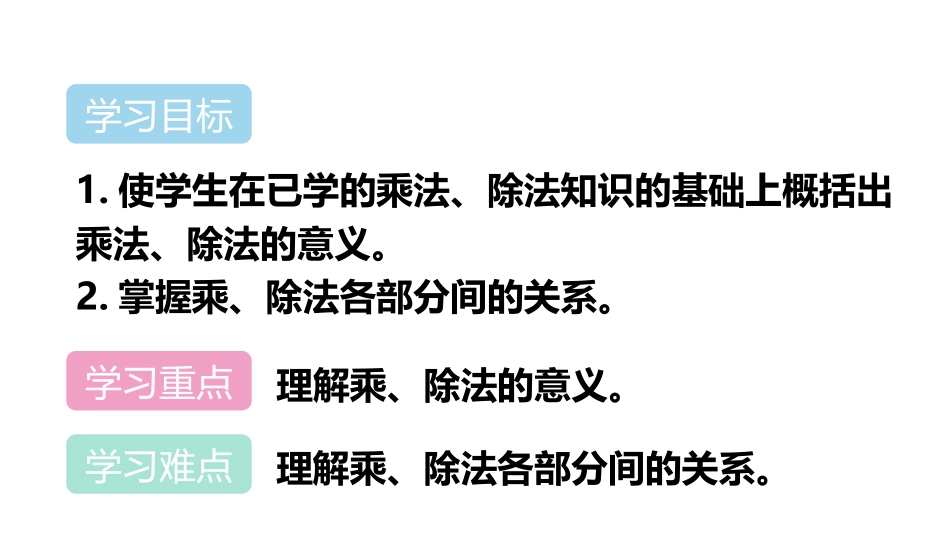 《乘除法的意义和各部分间的关系》四则运算PPT教学课件_第2页