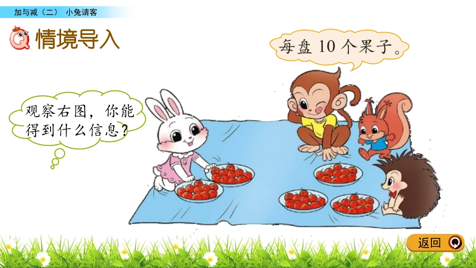 《小兔请客》加与减PPT免费课件[北师大版一年级数学下册]_第2页