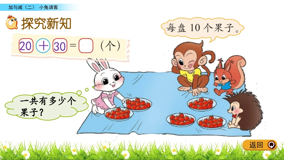 《小兔请客》加与减PPT免费课件[北师大版一年级数学下册]_第3页