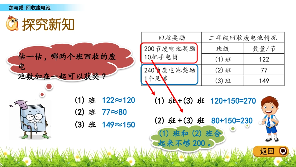 《回收废电池》加与减PPT课件[北师大版二年级数学下册]_第3页