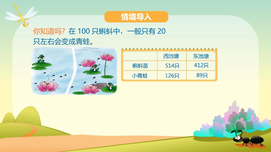 《小蝌蚪的成长》加与减PPT课件[北师大版二年级数学下册]_第1页