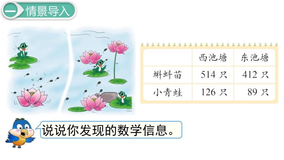 《小蝌蚪的成长》加与减PPT课件(第1课时)[北师大版二年级数学]_第3页