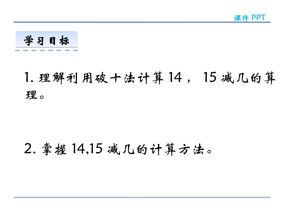 《14、15减几》20以内的退位减法PPT课件_第2页