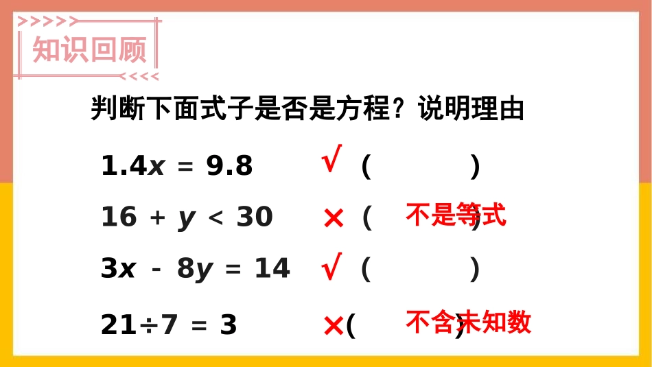 《解方程》方程PPT(第1课时)PPT课件[西师大版五年级数学]_第2页