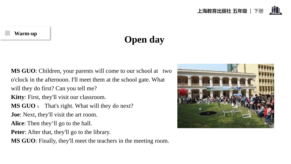 《Open Day》PPT教学课件[上海教育版五年级英语]_第2页