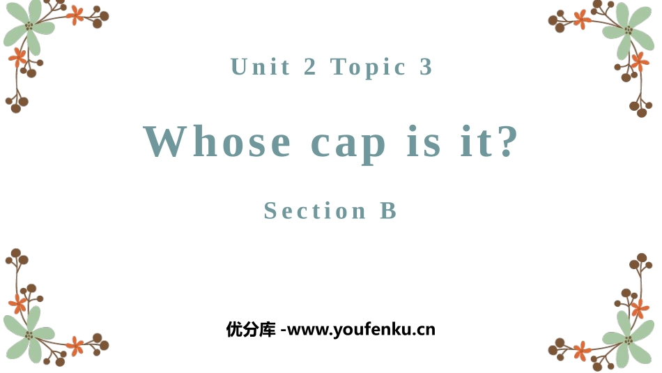 《Whose cap is this?》SectionB PPT课件_第1页