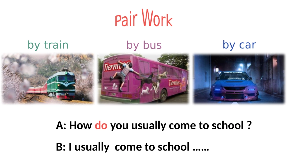 《I usually come to school by subway》SectionB PPT课件_第3页