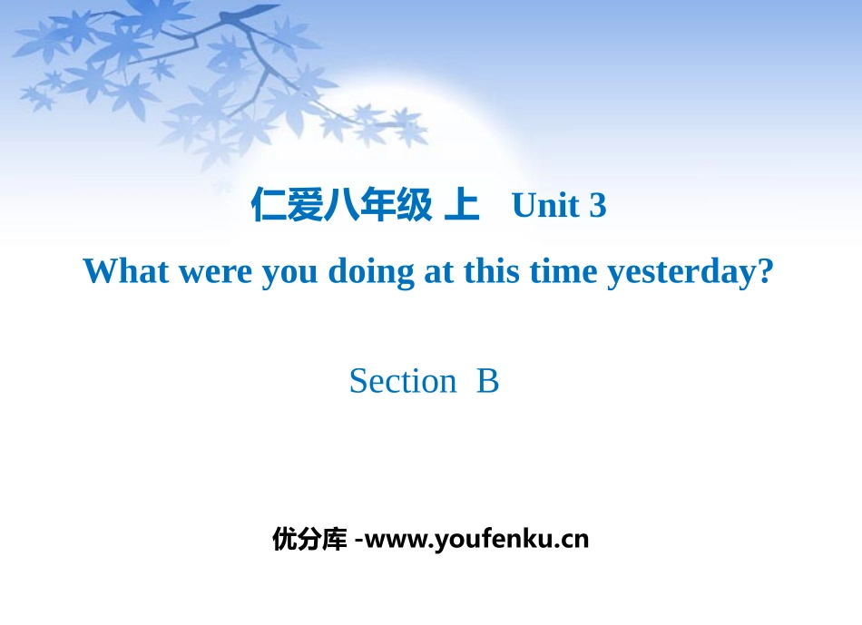 《What were you doing at this time yesterday?》SectionB PPT课件_第1页
