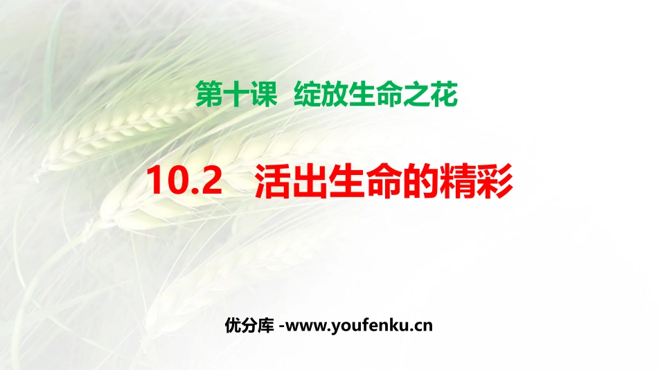 《活出生命的精彩》PPT优质课件[七年级道德与法治上册]_第1页