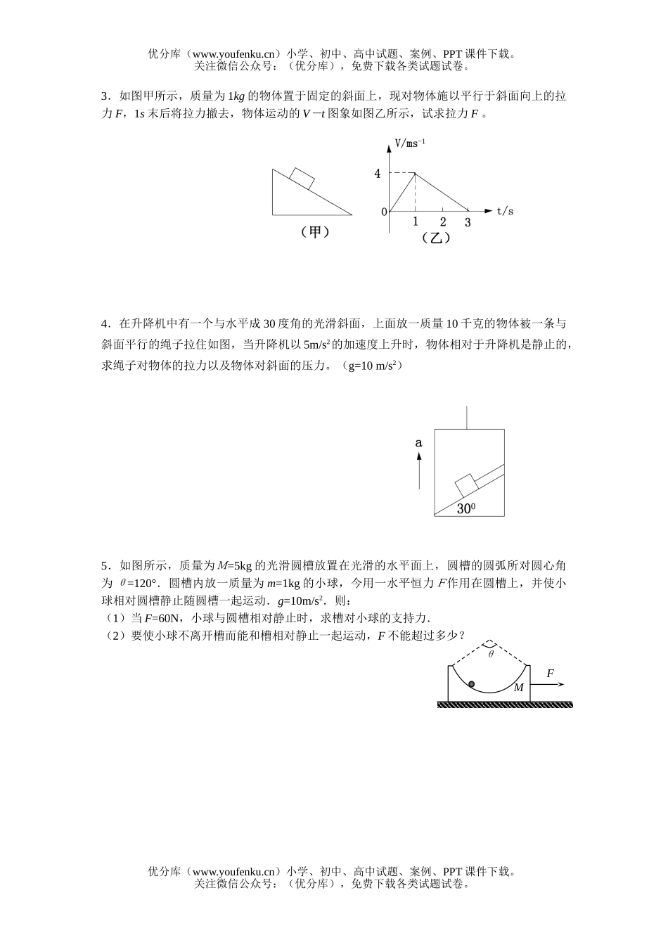 高中一年级物理第一学期复习题5试卷_第2页