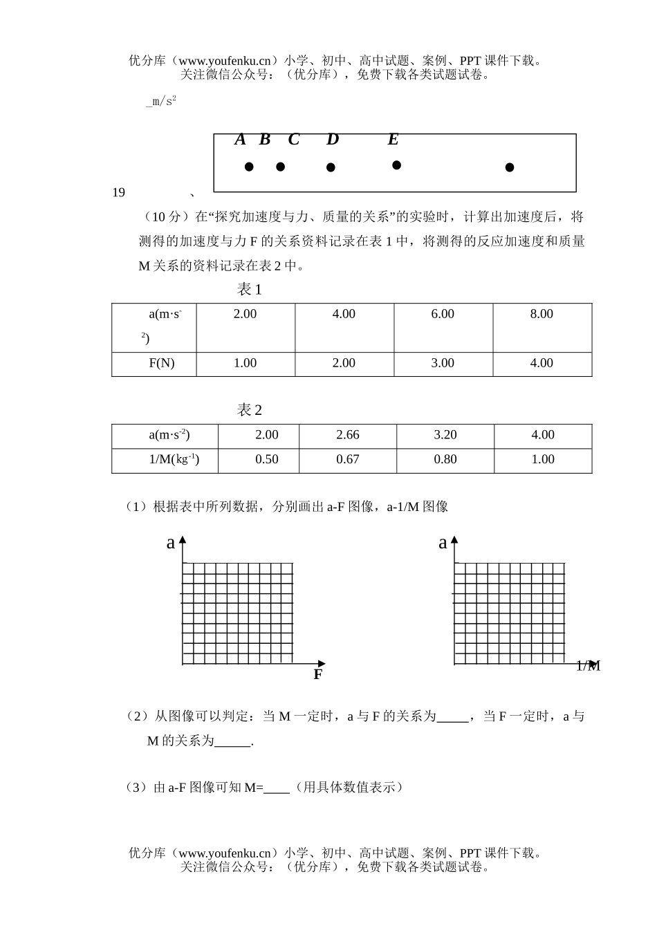 高中一年级物理上学期六校联考试卷_第3页