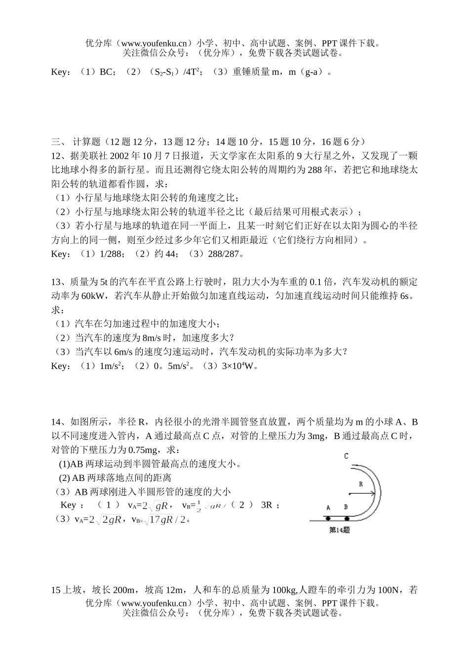 高中一年级物理江苏省苏州中学第二学期期中考试卷_第3页
