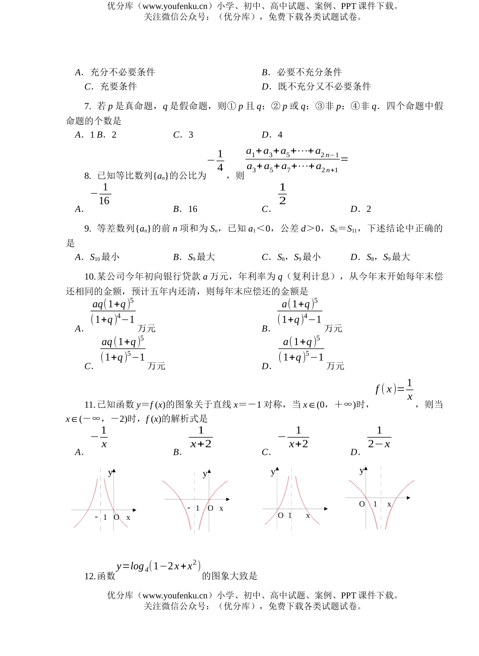 高中一年级数学调研测试卷_第2页