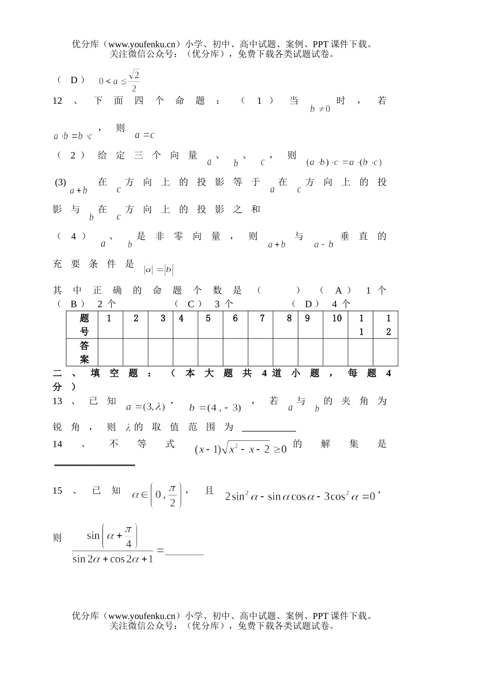 高中一年级数学下综合测试(四)试卷_第1页