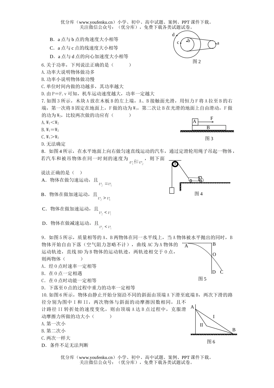 高中一年级物理下期期中试卷_第2页
