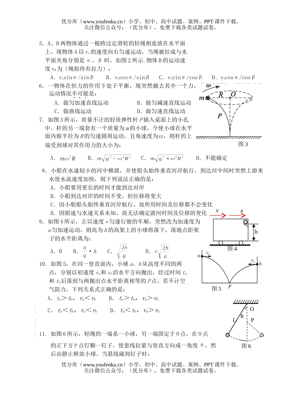 高中一年级物理下学期半期考试卷_第2页