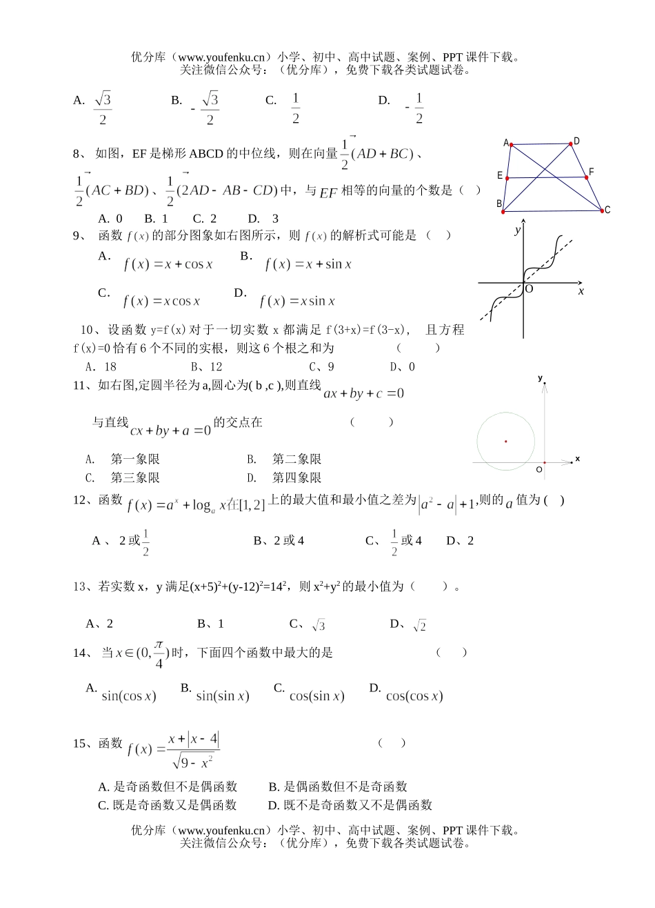 高中一年级数学下册竞赛试卷_第1页