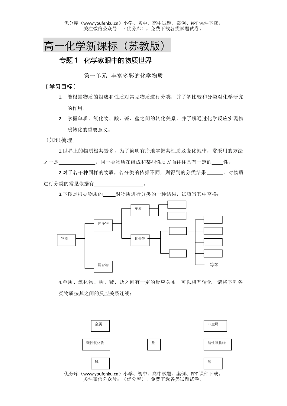 高中一年级化学上学期新课标试卷_第1页