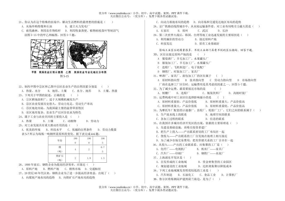 高中一年级地理第二学期第一次月考考试卷_第2页