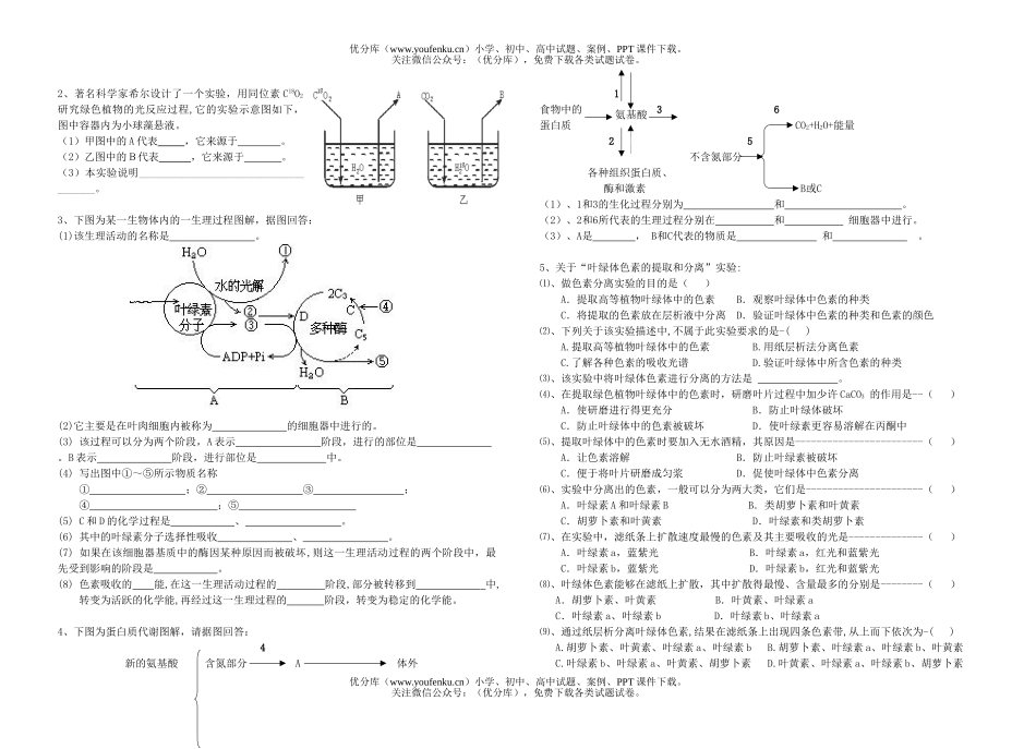 高中一年级生物第一学期期末考试2试卷_第3页