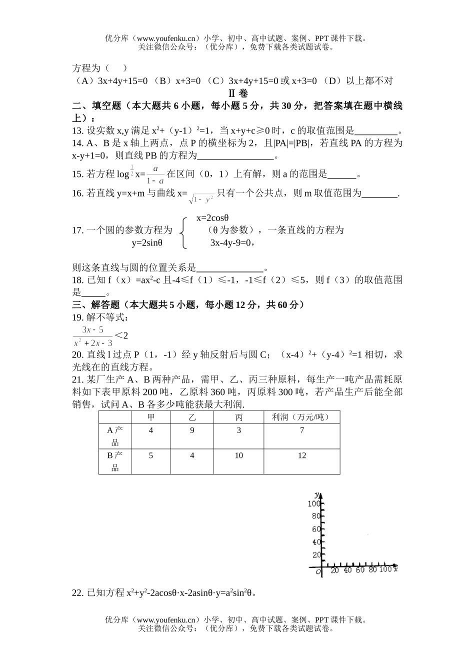 高中二年级数学培训4试卷_第2页
