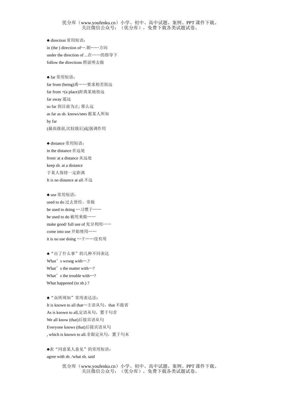 高中二年级英语下学期词组试卷_第3页