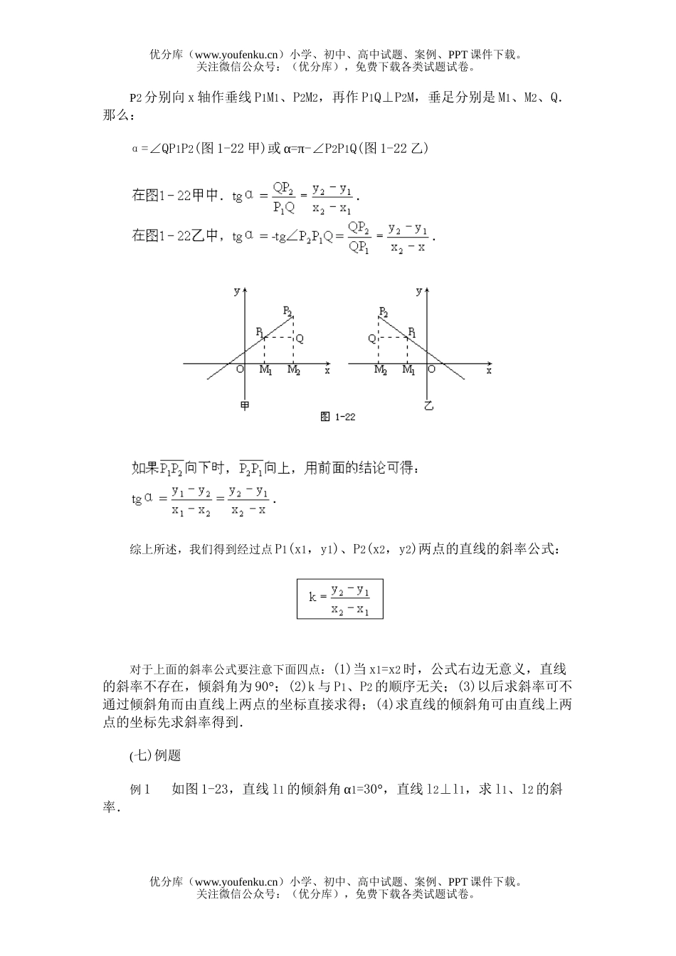高中二年级数学直线的倾斜角和斜率试卷_第3页