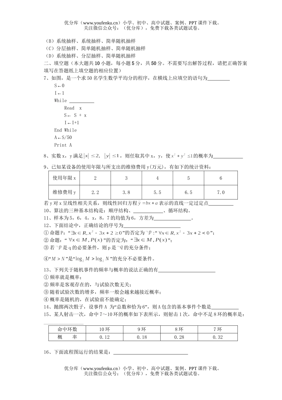 高中二年级数学第一学期市区普高期中联考试卷_第2页